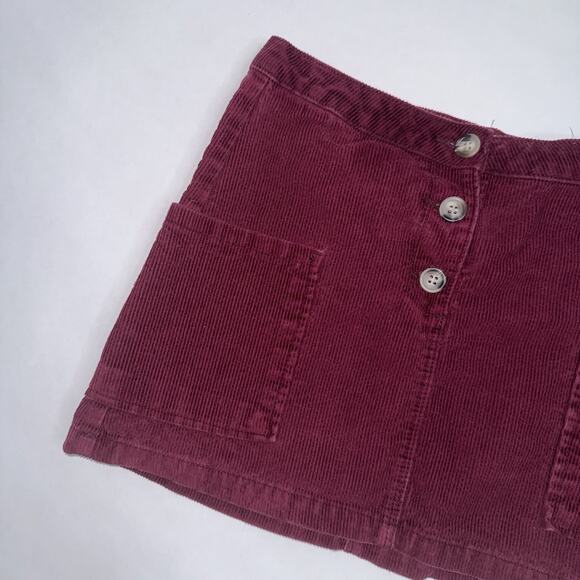 Zara Kids Girls Youth Corduroy Cotton Skirt Burgundy Size 10 - Picture 2 of 4